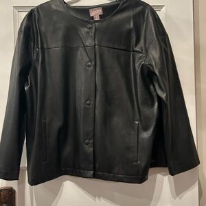 Chico's Black Leather Jacket